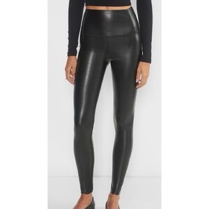 Black High-Waisted Faux Leather Leggings